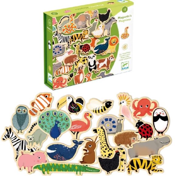 New Sealed Djeco Magnimo Wooden Magnetic Animals for 2 Years Plus - Picture 1 of 15